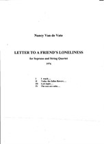 Letter to a Friend's Loneliness - Score